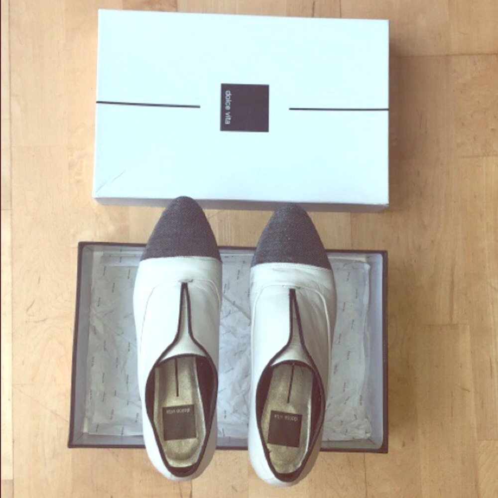 Dolce Vita white-black leather shoes with box